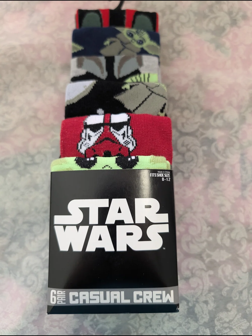 Star Wars Men's Crew Socks Pack — Red, Navy, Gray, Black, Green